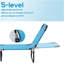 Chaises longues de piscine pliantes Outsunny, chaises de bronzage d'extérieur avec dossier inclinable à 5 niveaux, structure en acier pour la plage, la cour, le patio et le bleu ciel