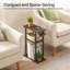 Narrow, Charging Station, Thin, USB Ports And Outlet Side Table with Storage