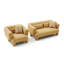 Ensemble canapé 2 pièces et fauteuil surdimensionné Hira, 5 coussins, accoudoirs arrondis, tissu jaune