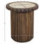 Table de bout en marbre et bois de manguier Elvira