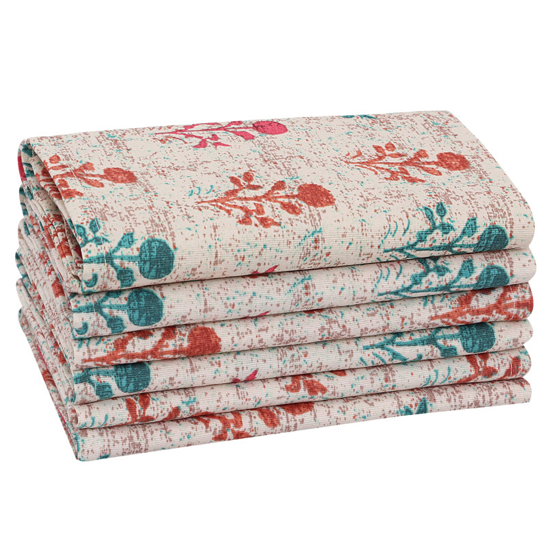 Polyester Square Napkin, 6, Pink/Blue