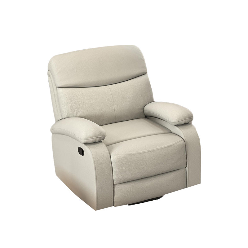 Sejal Faux Leather Recliner, Beige Faux Leather