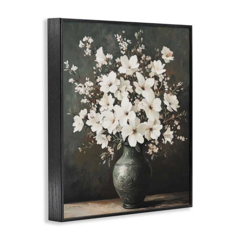 Giclée encadrée de style traditionnel blanc traditionnel, design par Petal Prints Design, H 14 po x l 11 po