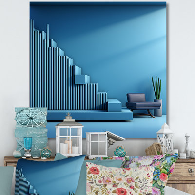 " Blue Linear Order Zen Minimalism "