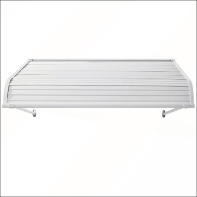 Auvent de porte de fenêtre en alliage d'aluminium durable 48 x 42 po, antirouille et résistant aux intempéries pour une protection toute l'année