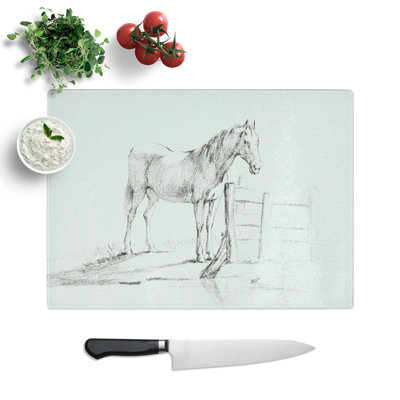 Glass Horse by The Gate by Jean Bernard Chopping Board