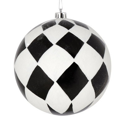 Ball with White Diamond Glitter Christmas Ornament
