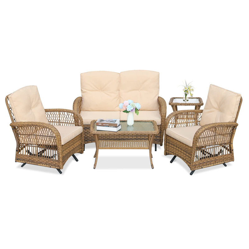 Bismarck 4 - Person Patio Conversation Set with Cushions