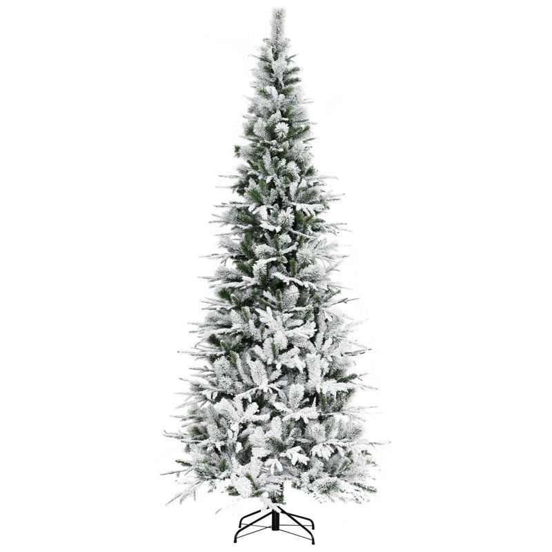 Arbre de Noël artificiel pin enneigé 9 pi avec branches réalistes et 1159 pointes, vert
