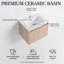 Meuble-lavabo double 72 po avec lavabo à maquillage, lavabo en céramique et conception sans poignée 72 po-126172216-132951305