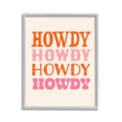 Howdy Country Typographie, estampe numérique encadrée par Victoria Barnes