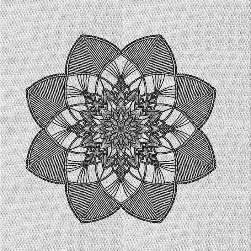 Laine tissée à la main orientale/florale en laine et polyester noir/brun Tapis décoratif, Carré 6 pi
