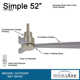 52" Simple 3 - Blade Outdoor Standard Ceiling Fan with Remote Control