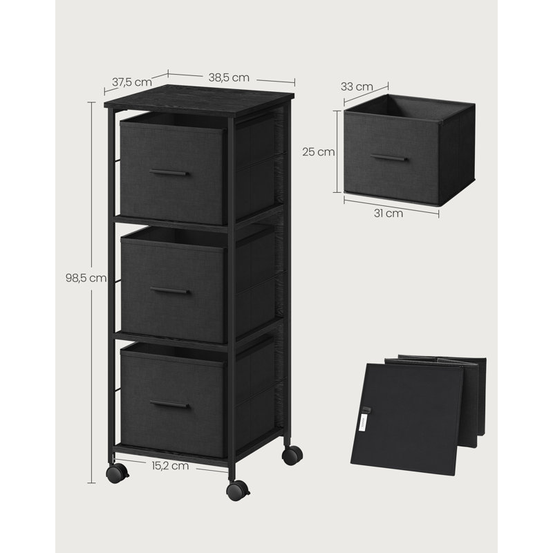 Aeon 38.5cm Wide File Cabinet, Black