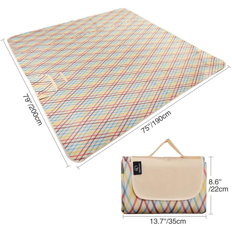 Couverture durable pour pique-nique Oxford, service pour 6, Jaune