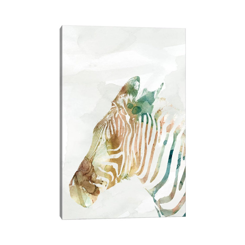 African Colours Zebra by Carol Robinson - Print on Canvas, Wrapped Canvas, 20.32 cm H x 30.48 cm W