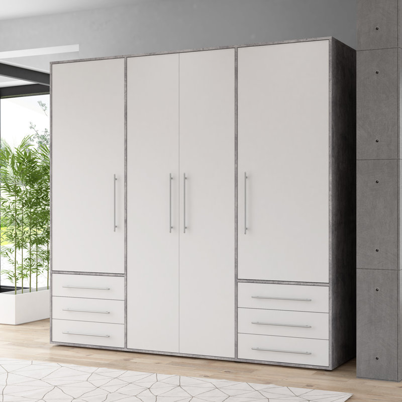 Minija 4 Door Manufactured Wood Wardrobe