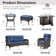7-Pieces Wicker Outdoor Conversation Set for 6 Person With 2 Rocking and Swivel Chairs & Fire Pit Table