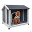 Niche pour chien d'extérieur en bois, cage pour chien imperméable, chenil coupe-vent et chaud