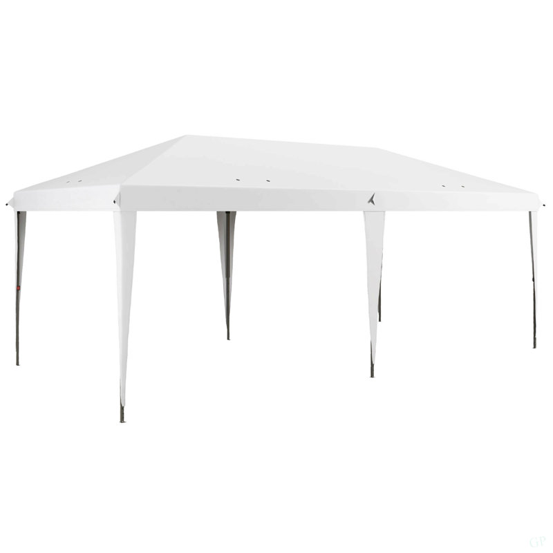 Outsunny 10' X 19.2' Pop Up Canopy Tent, Heavy Duty Tent For Parties, Outdoor Instant Gazebo Sun Shade Shelter With Carry Bag For Catering, Events, Wedding, Backyard BBQ, White