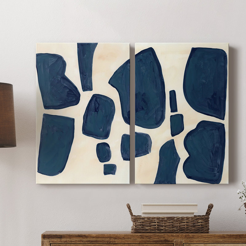 Toile tendue avec châssis bleu I-Premium Gallery - prêt à être accroché, H 27 po x l 36 po