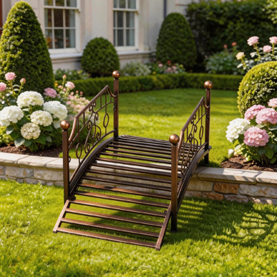 Pont de jardin décoratif en fer 3,3 pi