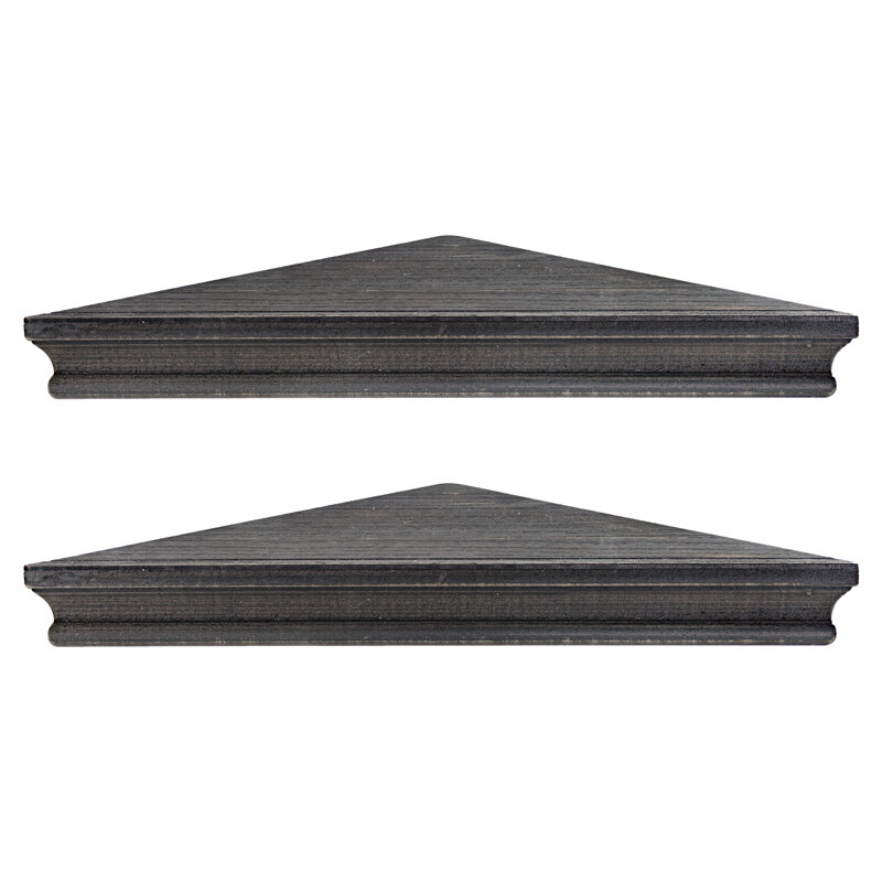 Gilbane 2 Piece Triangle Corner Shelf, Black