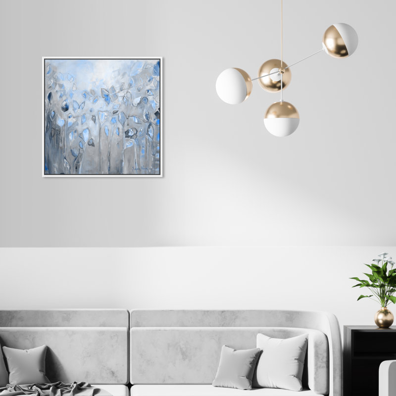 " Butterfly Dance ", 20" H x 20" W , White Framed Canvas