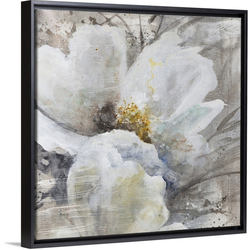 « allegretto iii », peinture sur toile, H 21,7 po x l 21,7 po x P 1,75 po, Cadre flottant noir