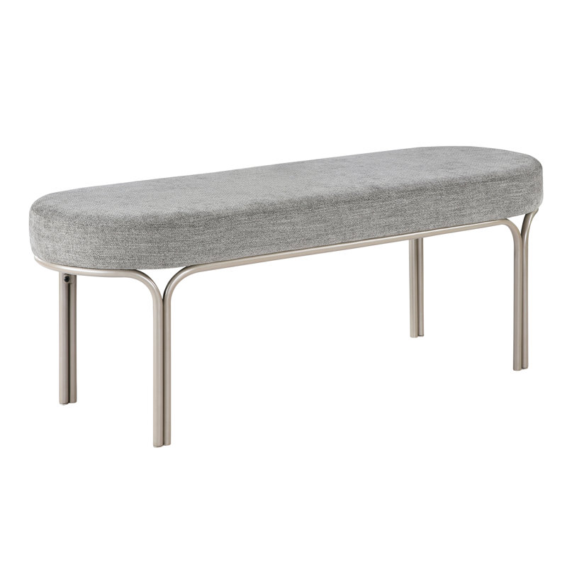 Chenille Upholstery Sleek  Bench