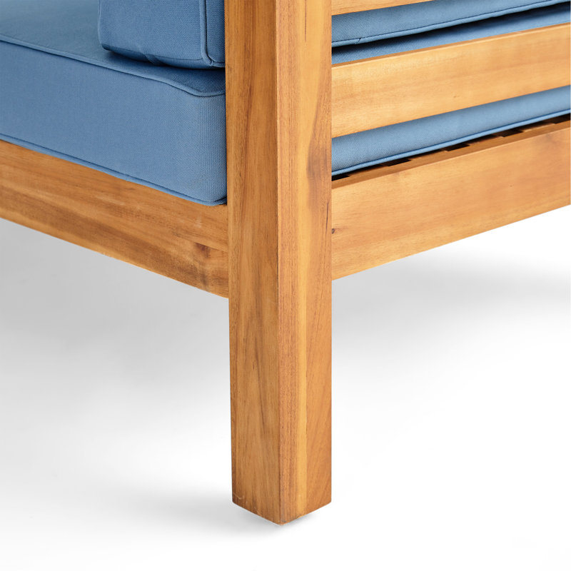 2 chaises club Mid-Century modernes - bois, bleu pacane, 2 pièces