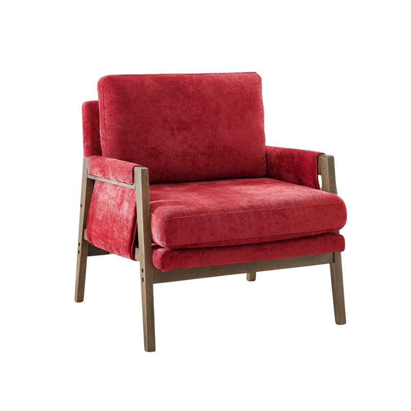 Chaise d'appoint Blerton, Velours rouge