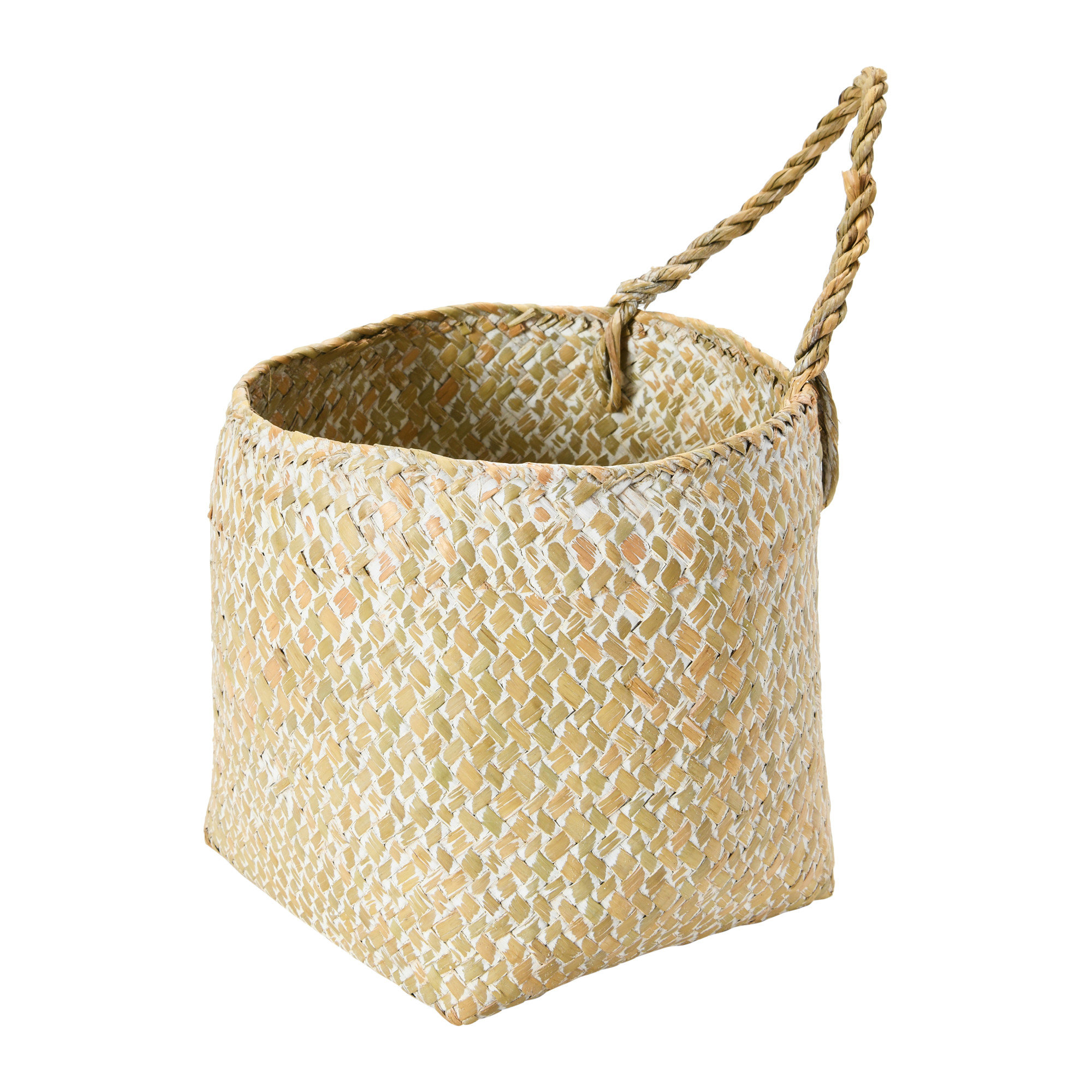 Hand-Woven Seagrass Wall Baskets with Handles