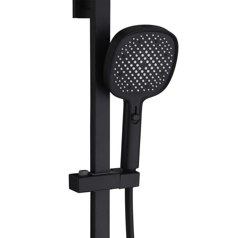 Modern Dual-Function Bath Tap Set,Includes a 3-function Hand Shower,Wall Mounted Rainfall Shower Fixtures with Piano Keys