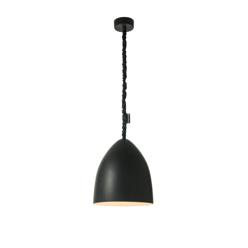 1 - Light Black Bell Pendant, White