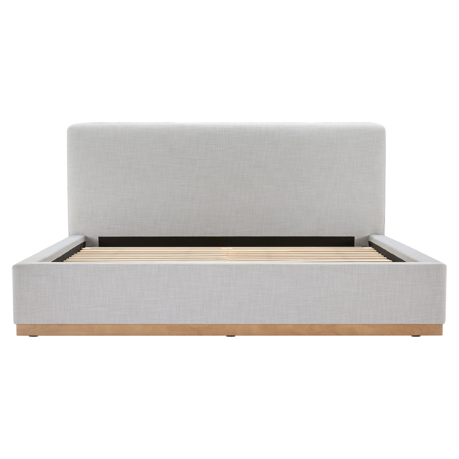 Delpha Upholstered Oak Bed, King, Effie Gray Performance Linen