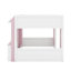 Lit mezzanine double avec rangement, porte et fenêtre, structure de lit en bois avec rangement-581308162