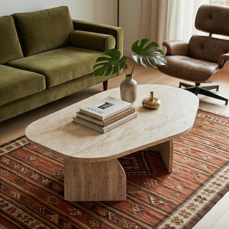 Table basse Lyra, Travertin