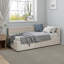 Lit de coin en L de style moderne avec lit simple tapissier et deux tiroirs de rangement-1170396204