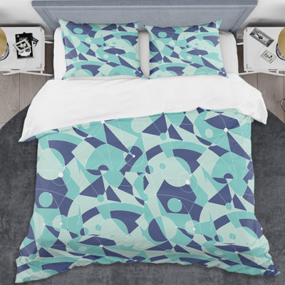 Ensemble de housse de couette Mid-Century Retro Grid IV