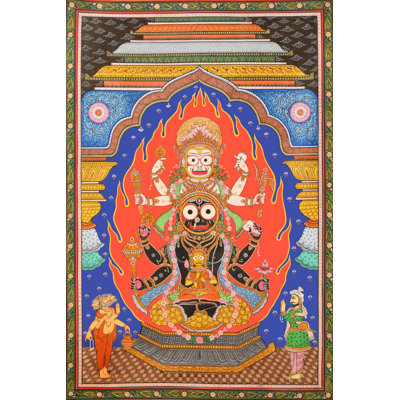 Shri Shreekshetra Pati | Peinture à l'aquarelle sur soie Tussar