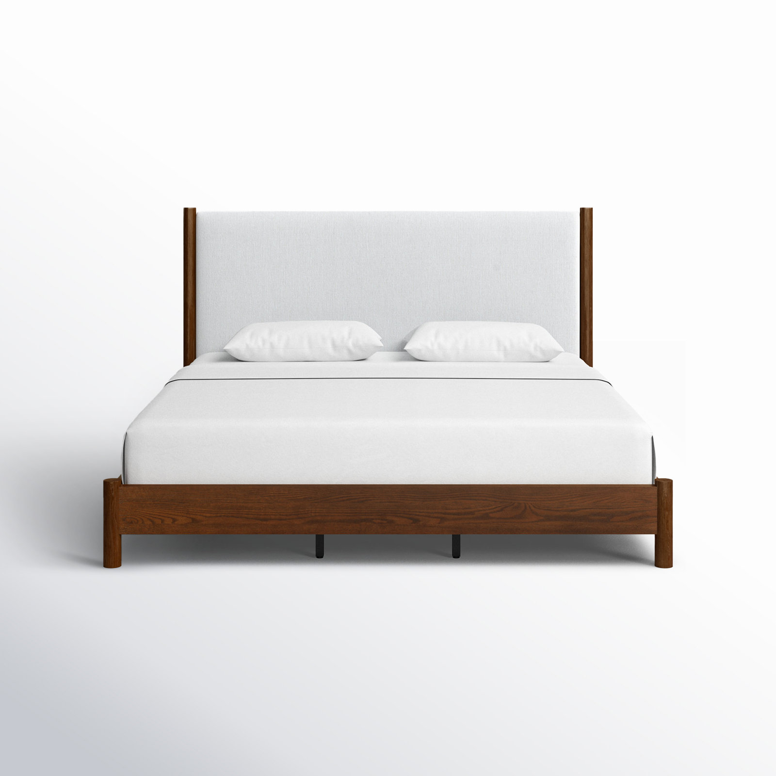Kaplan Wood Bed, King, Medium Oak/Beige