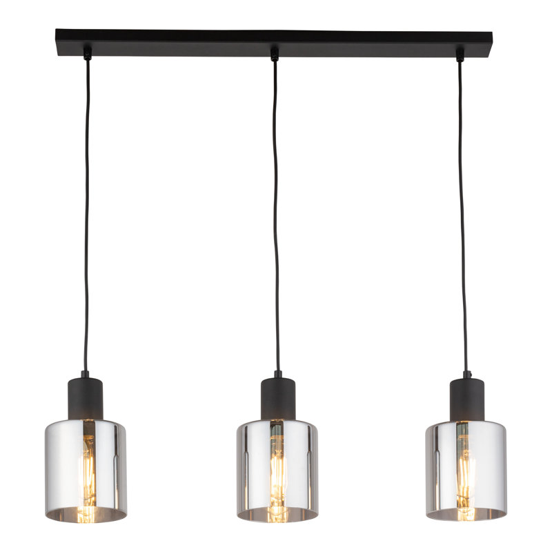 Azeem 3 - Light Kitchen Island Pendant, Black/Gray