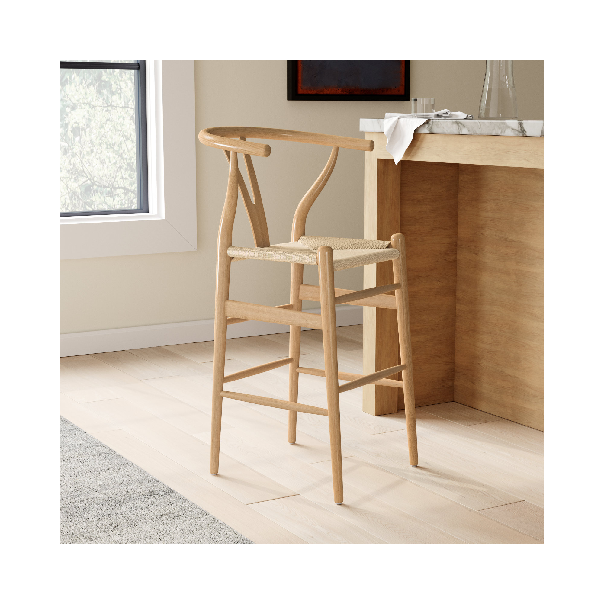 Fairbanks Solid Wood Bar/Counter Stool, Counter Stool (26" Seat Height), Natural, Natural