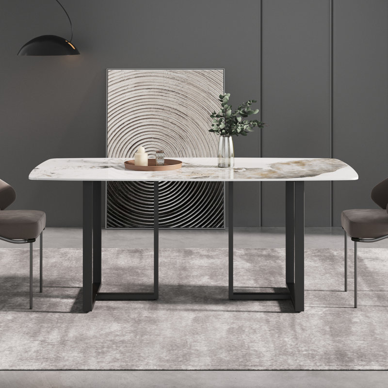 Table de salle à manger Evannie, Noir, Pandora, H 29,53 po x L 70,87 po x l 35,43 po