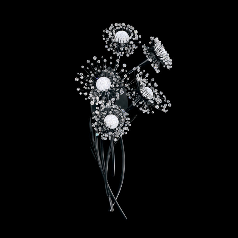 Coquette 5 Light Crystal LED Wall Sconce, Black