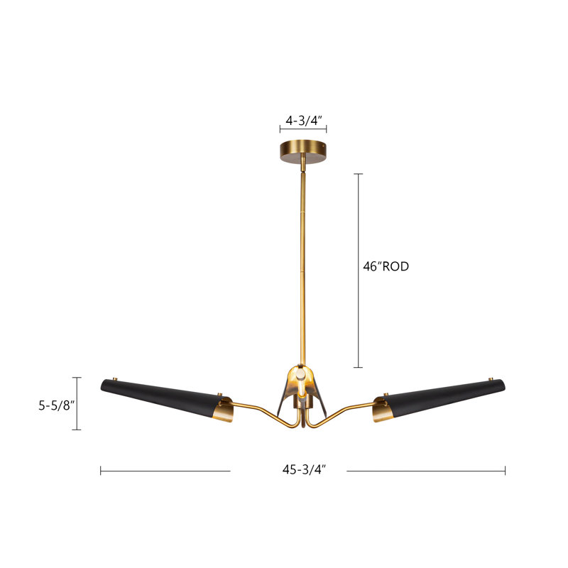 Osorio 3 - Light LED Chandelier, Matte Black