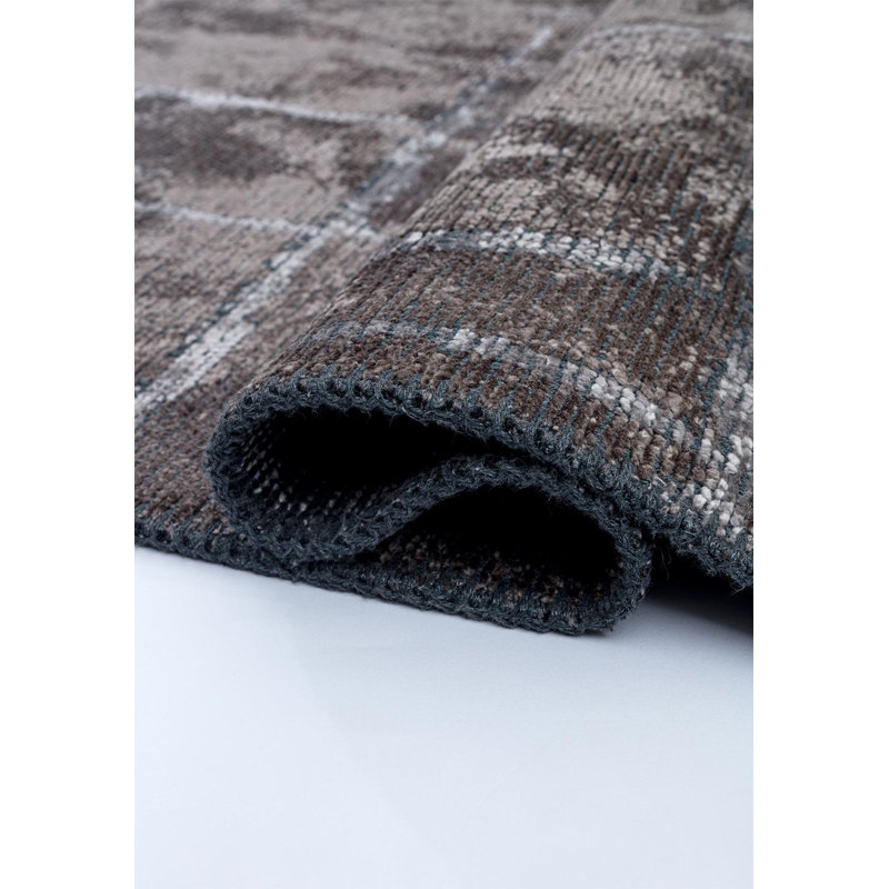 Rapture Abstract Area Rug in Gray, Rectangle 9' x 12'