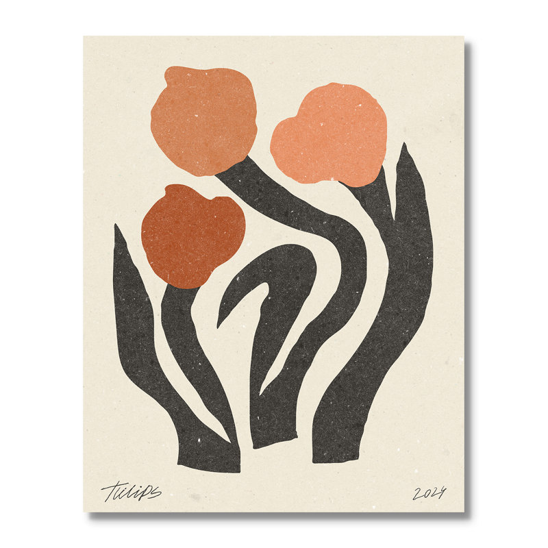 Imprimé de fleurs modernes par NKTN, Sans cadre, 16'' W x 20'' H, Toile tendue