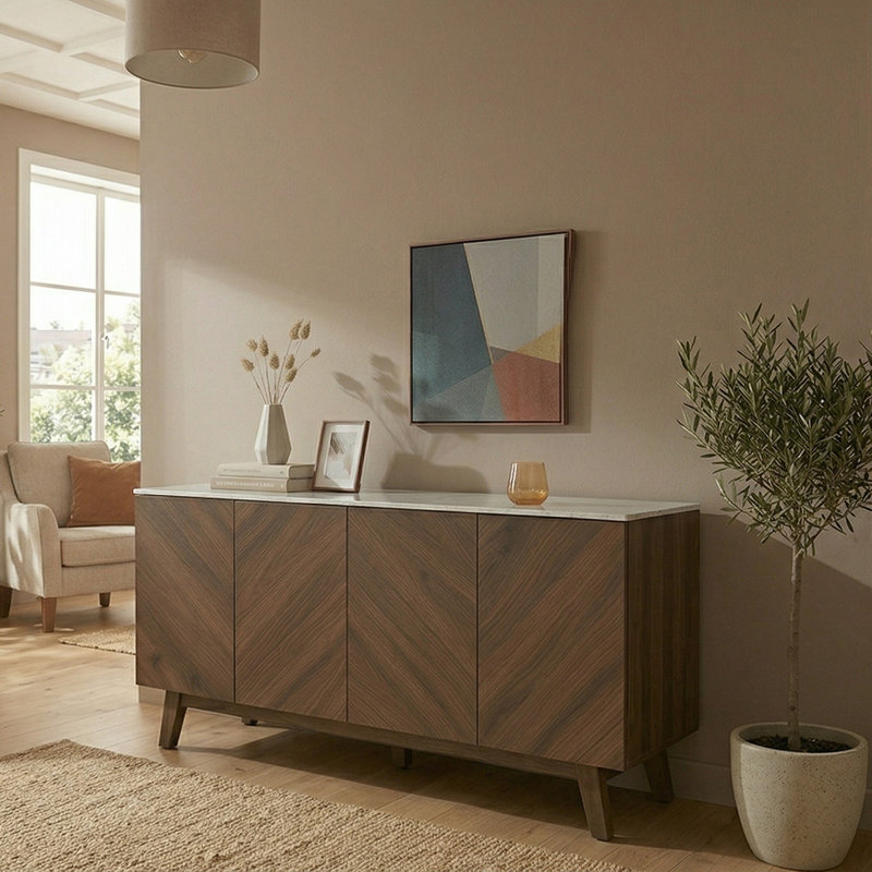 CARRARA 177.6 cm W Sideboard, Brown